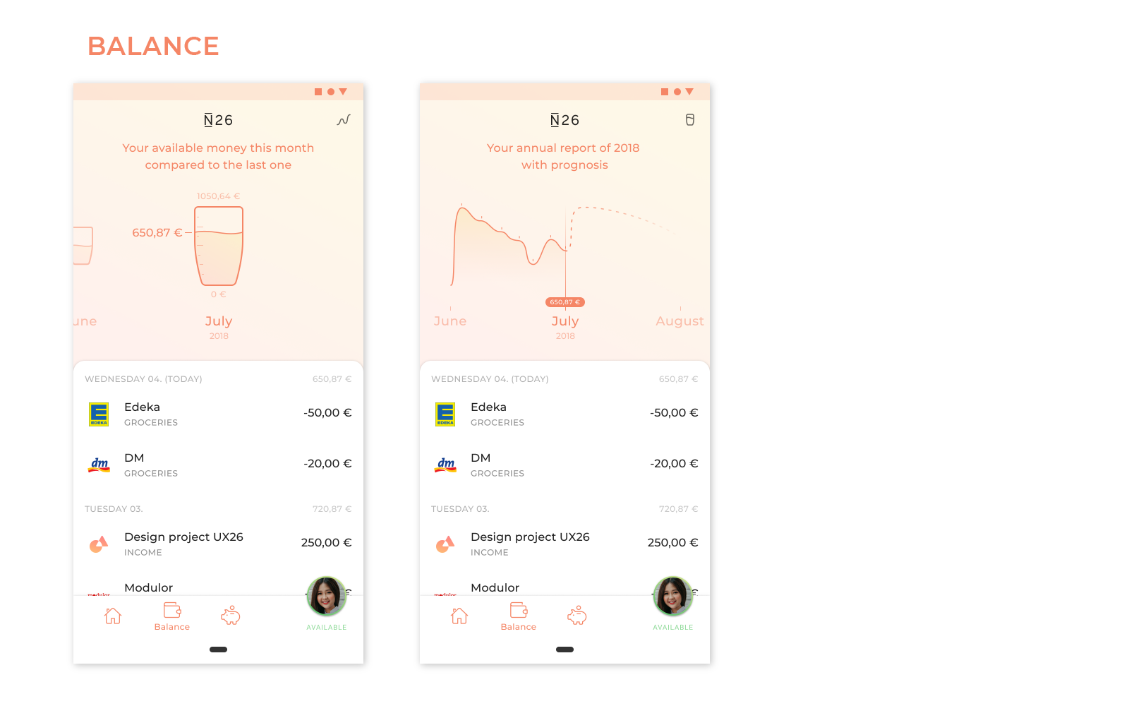 YOCO screens: Balance