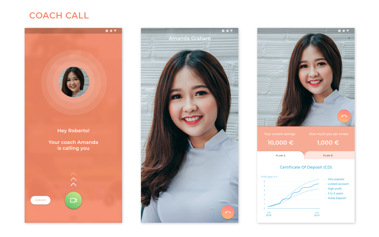 YOCO screens: Coach call